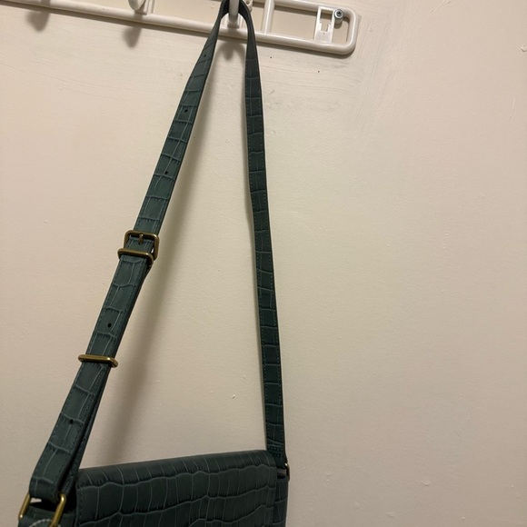Madewell The Abroad Croc Embossed Leather Edition Crossbody Shoulder Bag - Picture 4 of 10